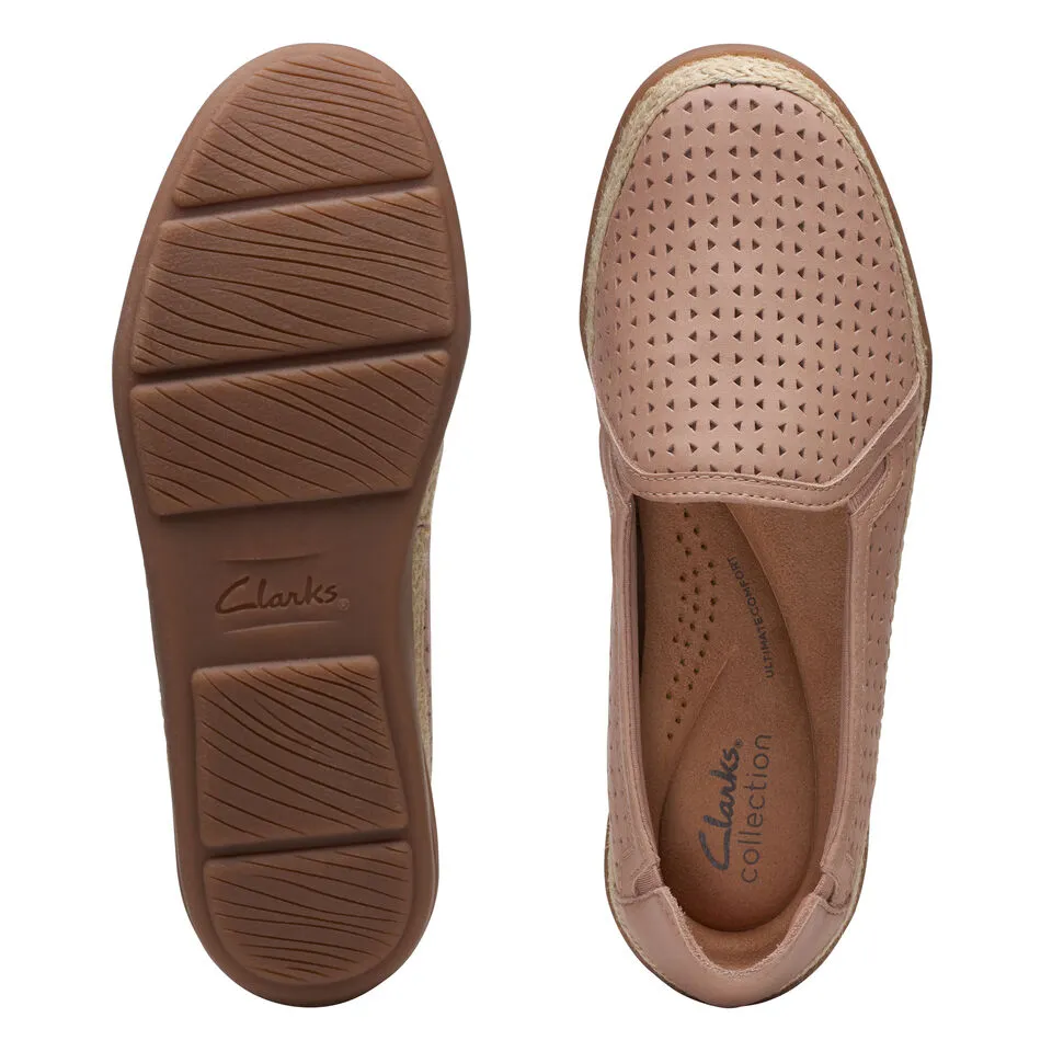 Clarks Women's Elaina Ruby Navy | Warm Beige Leather