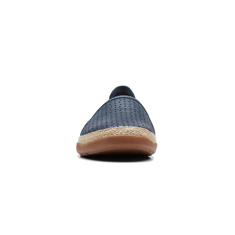 Clarks Women's Elaina Ruby Navy | Warm Beige Leather