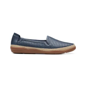 Clarks Women's Elaina Ruby Navy | Warm Beige Leather