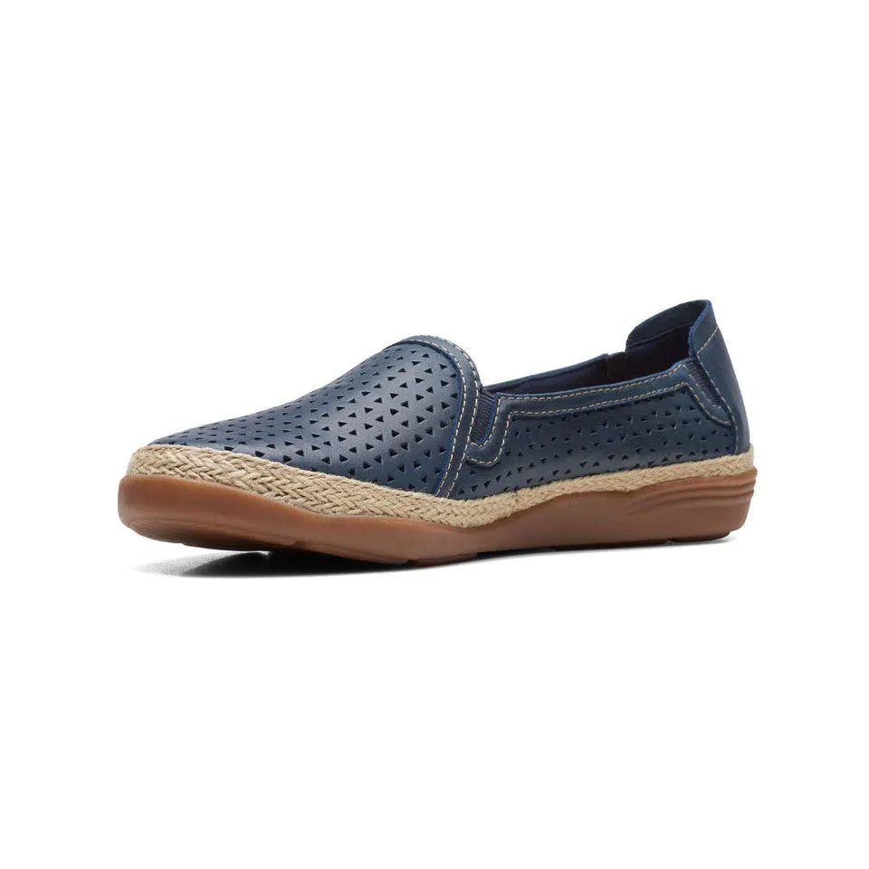 Clarks Women's Elaina Ruby Navy | Warm Beige Leather