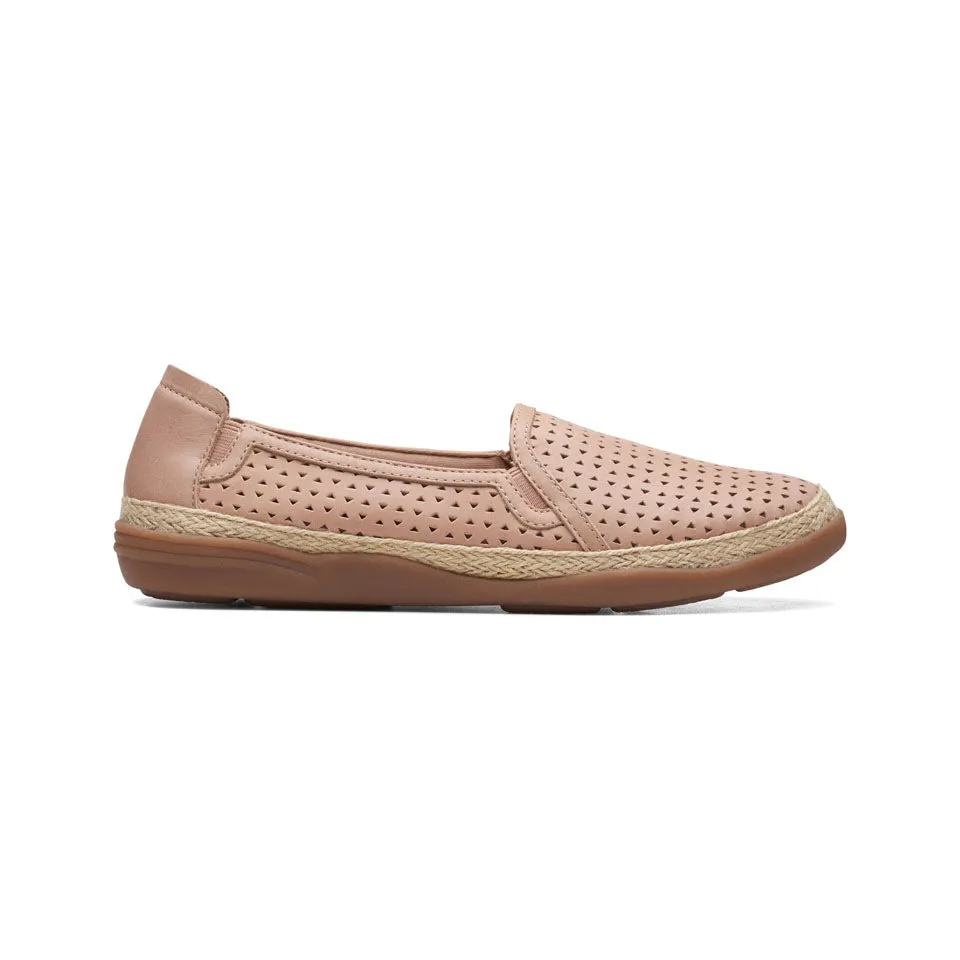 Clarks Women's Elaina Ruby Navy | Warm Beige Leather