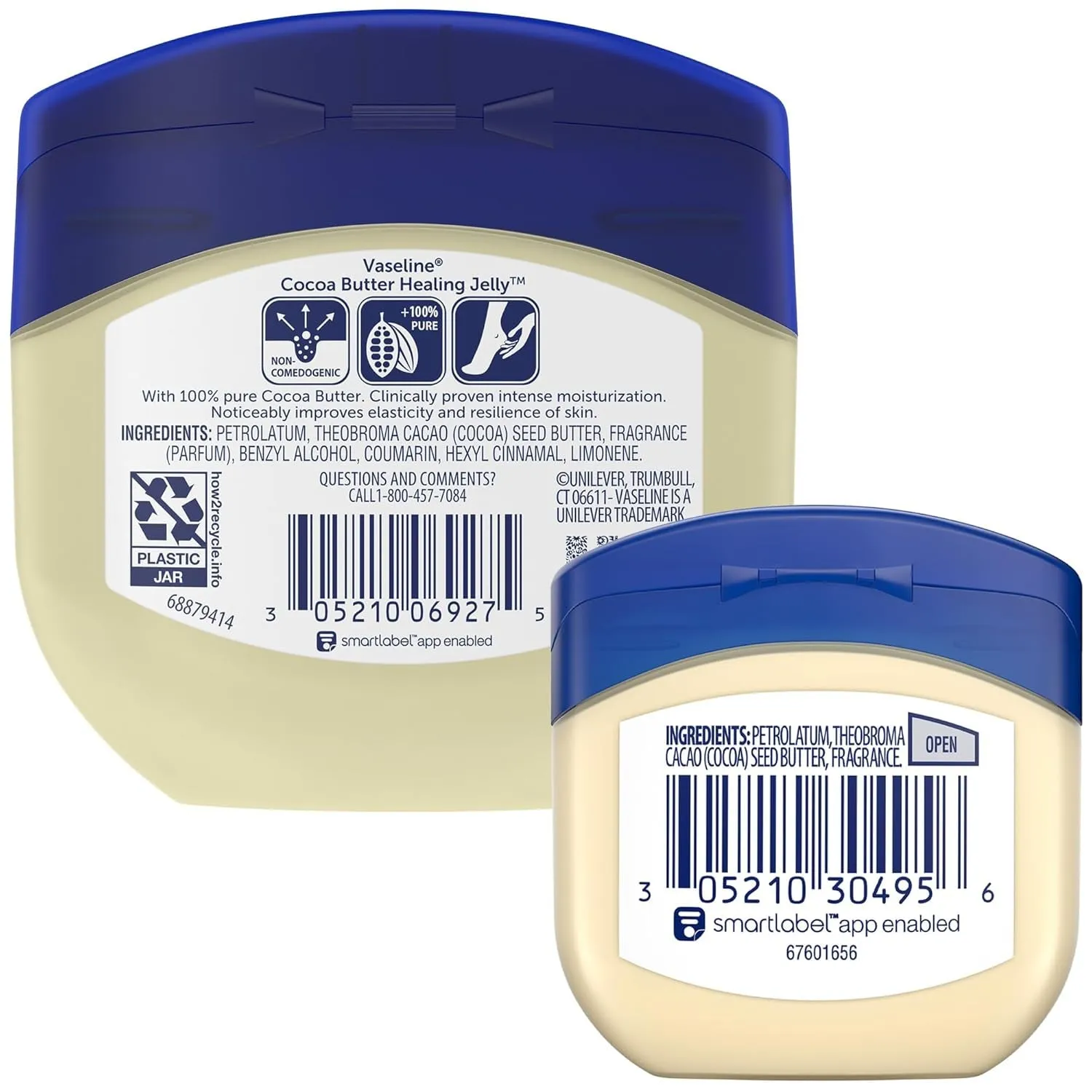 Cocoa Butter Healing Jelly, 2-Size Variety Bundle – #1 Dermatologist-Recommended Skin Protectant, Healing Ointment for Sensitive and Dry Skin