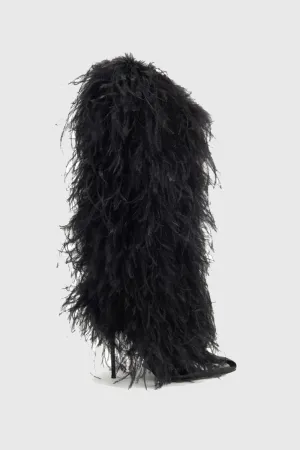 Danica Feather Knee-high Boots - Black