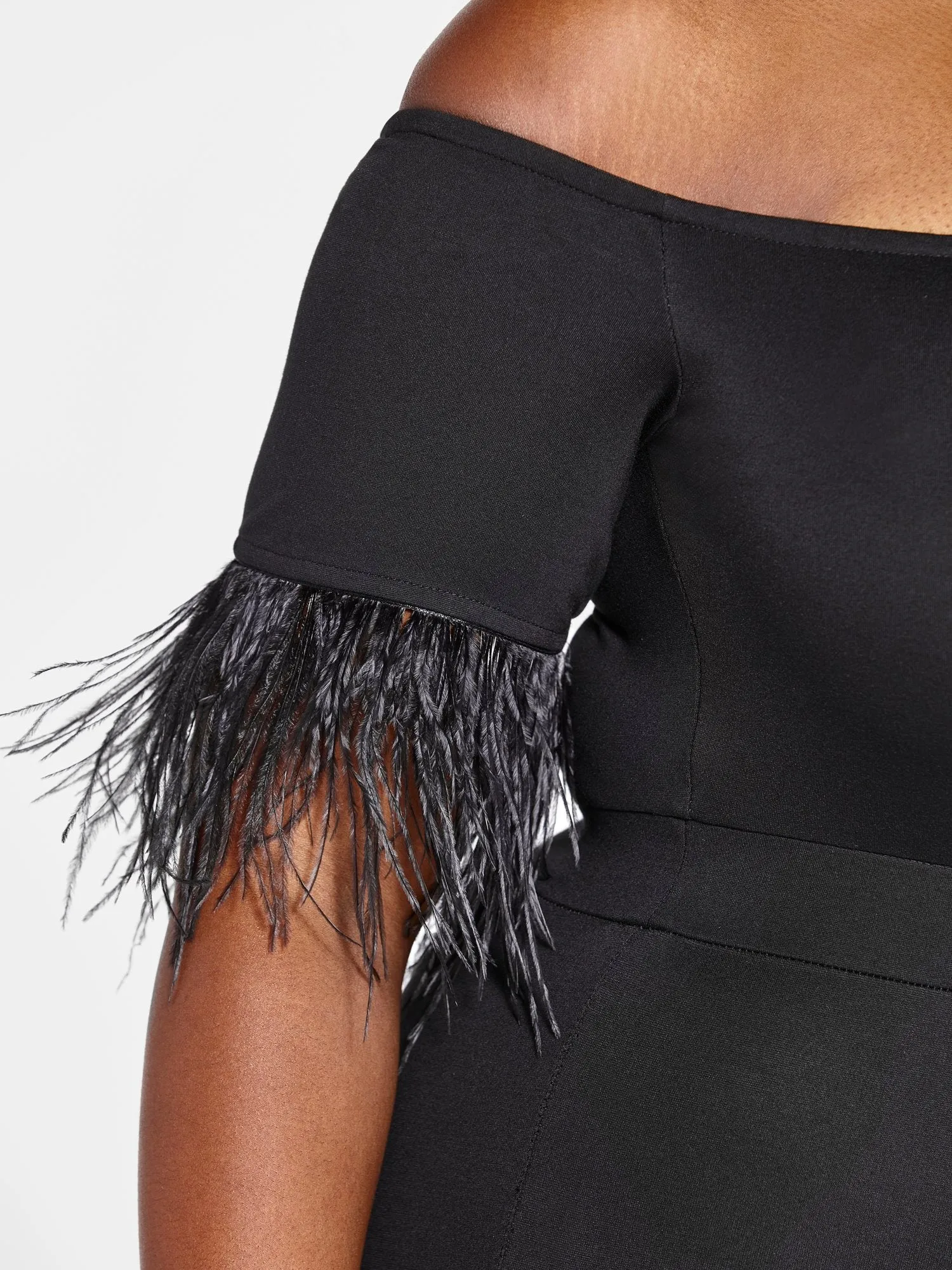 Denisse Faux Feather Trim Romper