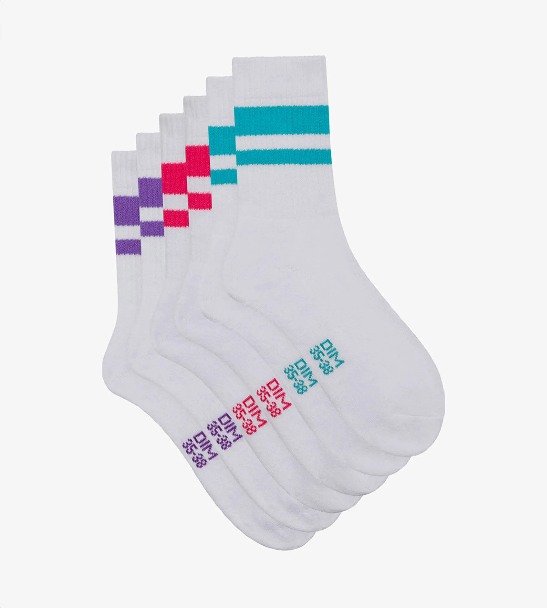 EcoDim Sport Pack of 3 pairs of Red  women's cotton socks