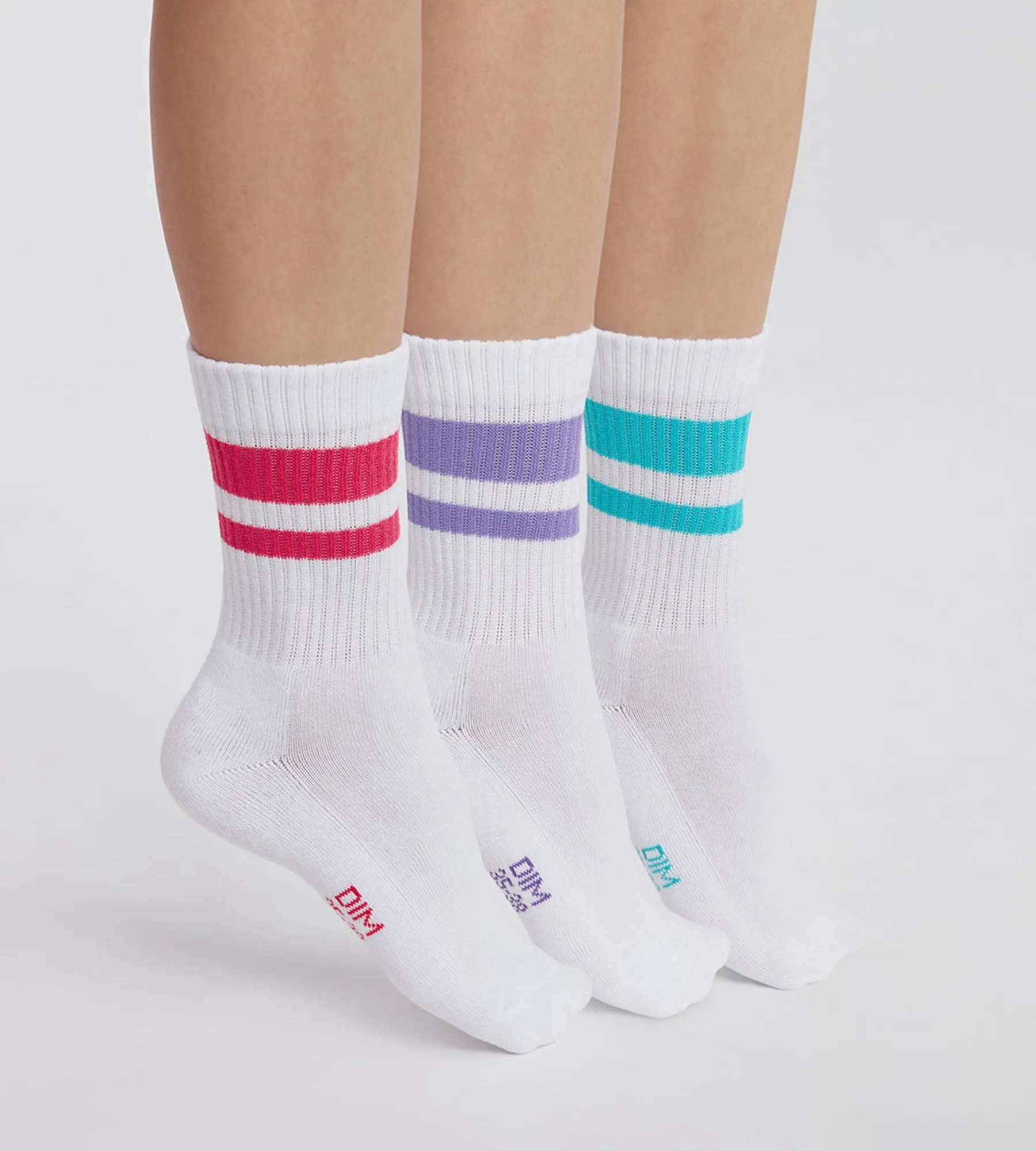 EcoDim Sport Pack of 3 pairs of Red  women's cotton socks
