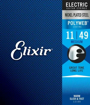 Elixir Electric Guitar Strings with POLYWEB Coating Medium (.011-.049)