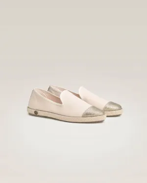 Espadrille femme coton, beige doré