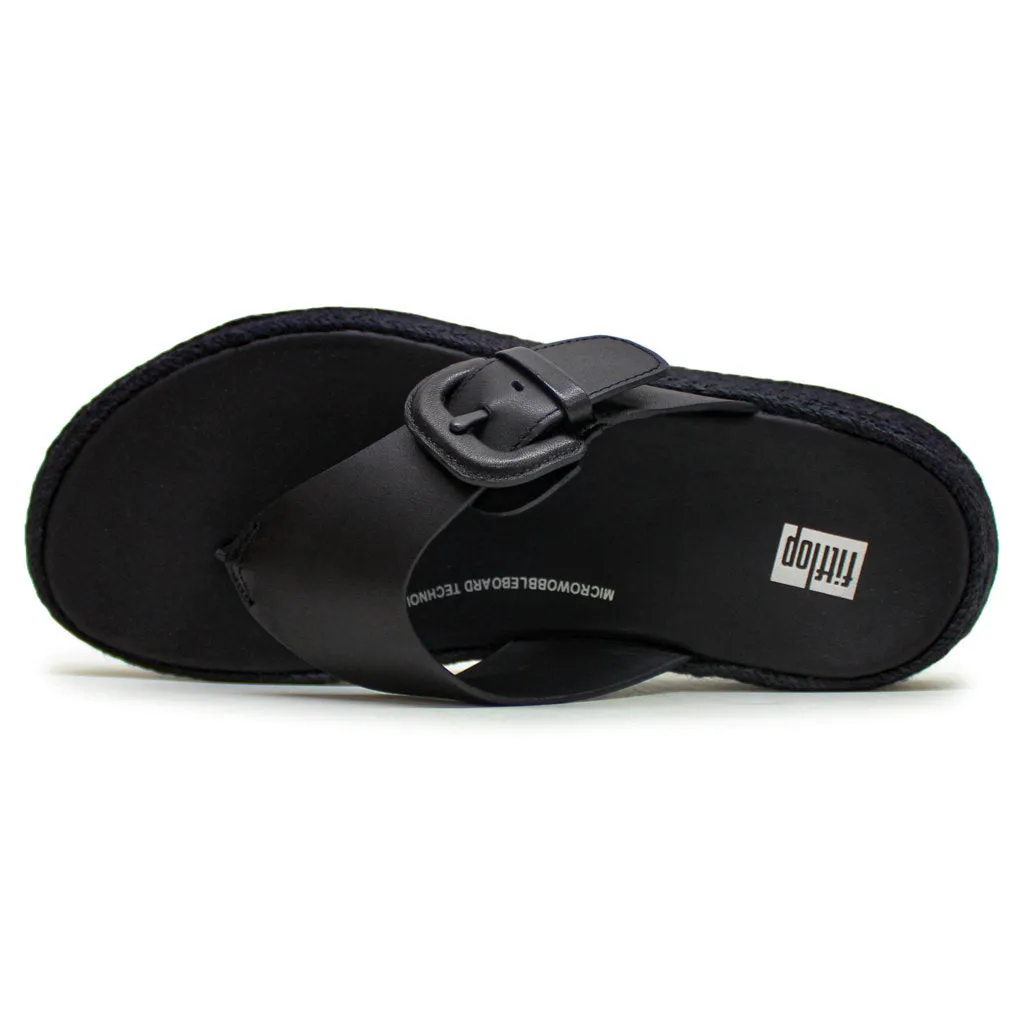FitFlop F Mode Adjustable Flatform Leather Women's Toe Post Sandals