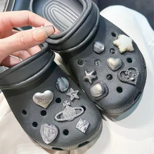 Flash Diamond Saturn Series Clogs Jeans Ins Popular Charms for Crocs Vintage Shoe Accessories Luxury Footwear Decoration Gift