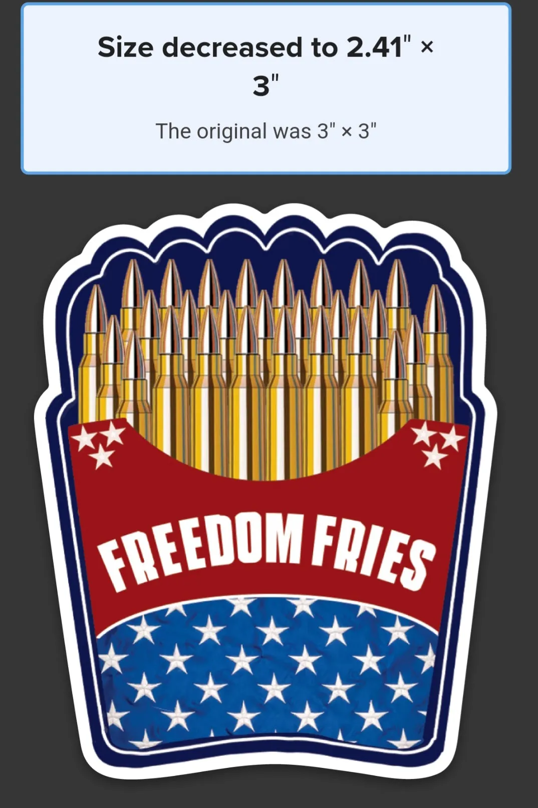 Freedom Fries, Diecut Stickers