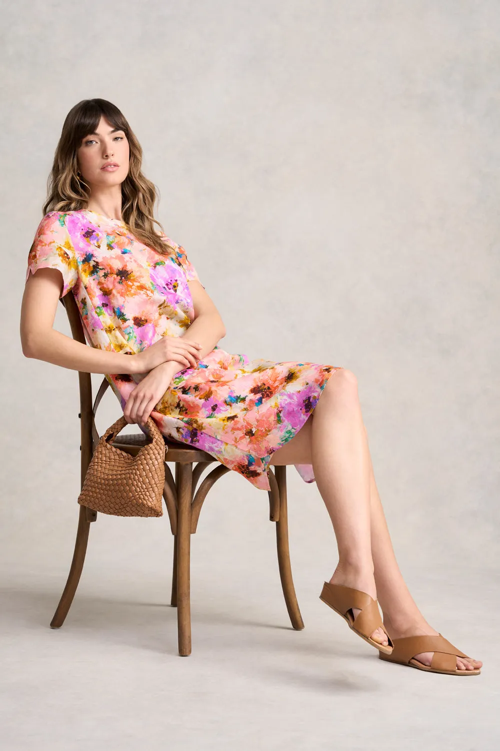 French Linen Shift Dress - Jane's Bouquet