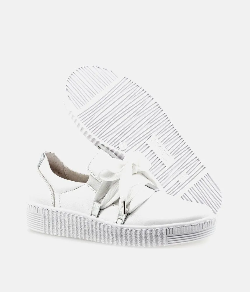 Glam White/Silver Slip On Trainer