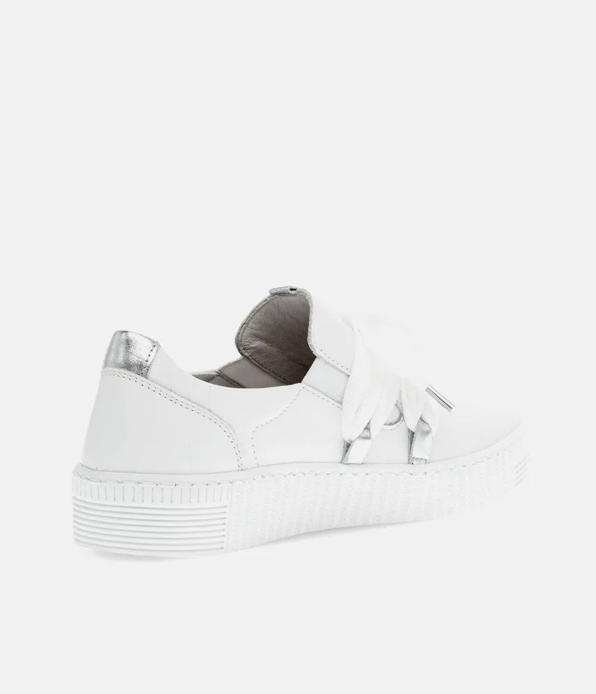 Glam White/Silver Slip On Trainer