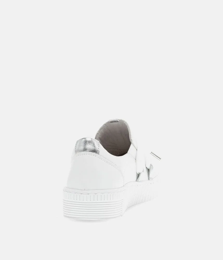 Glam White/Silver Slip On Trainer