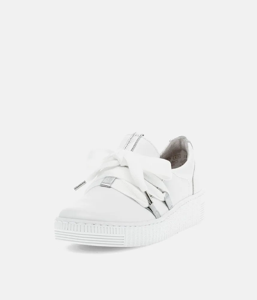 Glam White/Silver Slip On Trainer