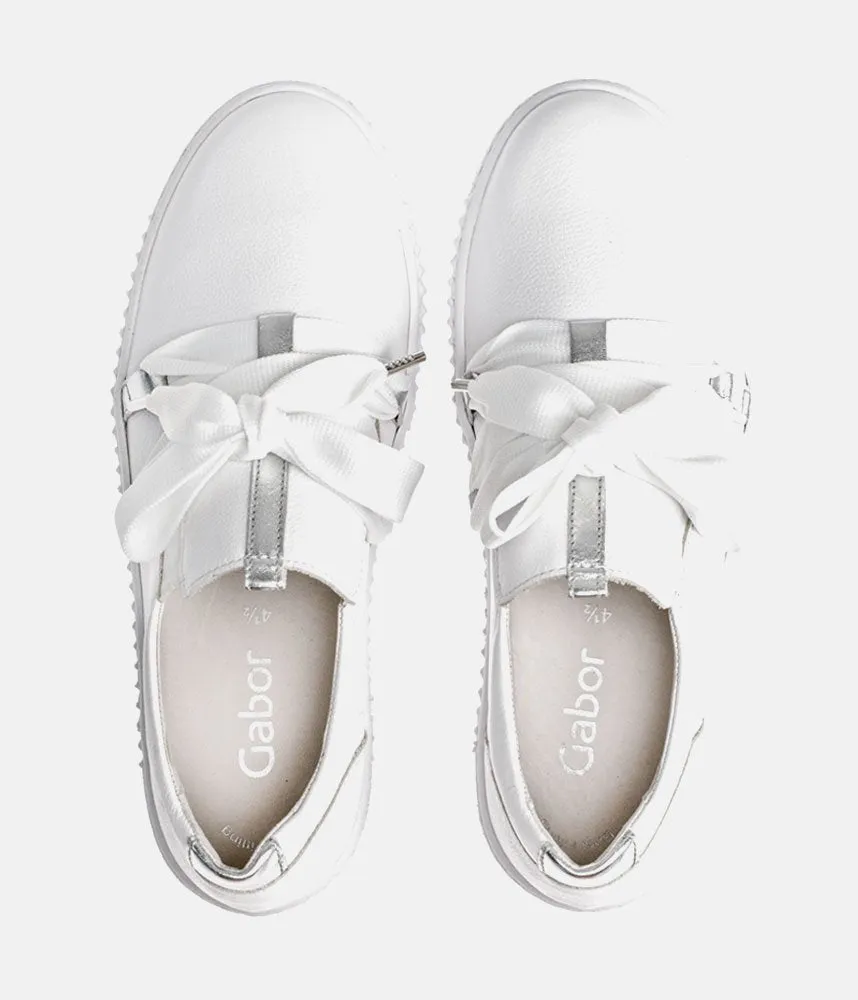 Glam White/Silver Slip On Trainer