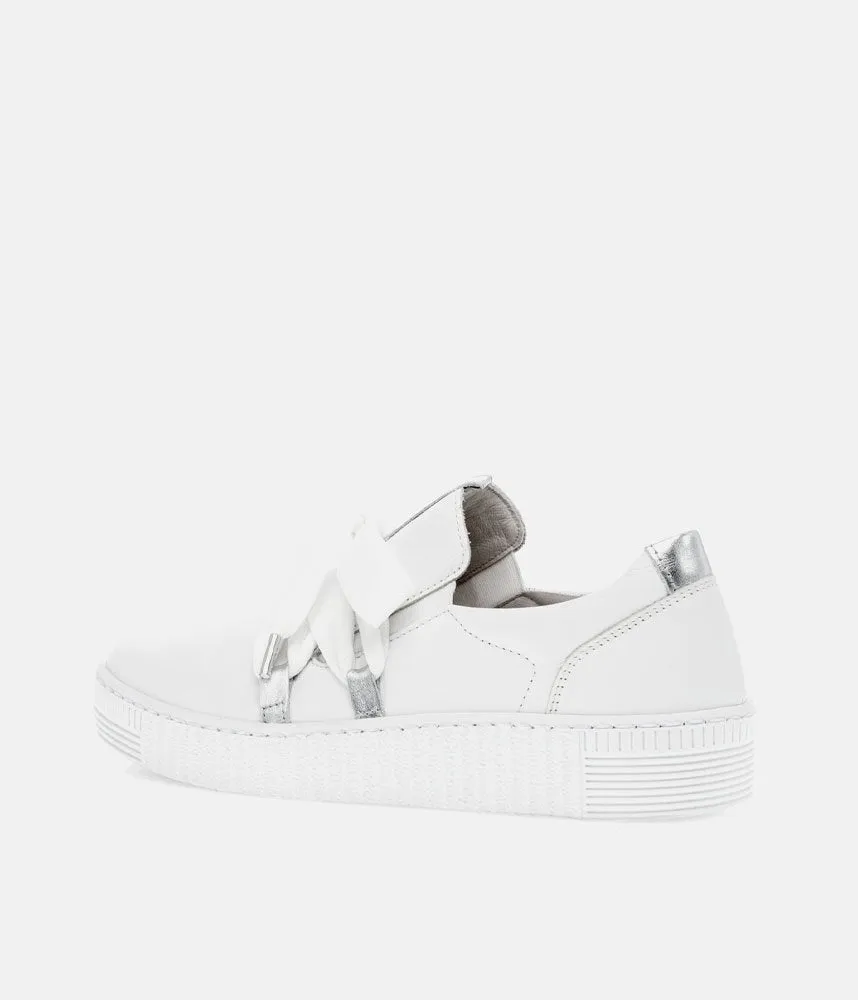 Glam White/Silver Slip On Trainer