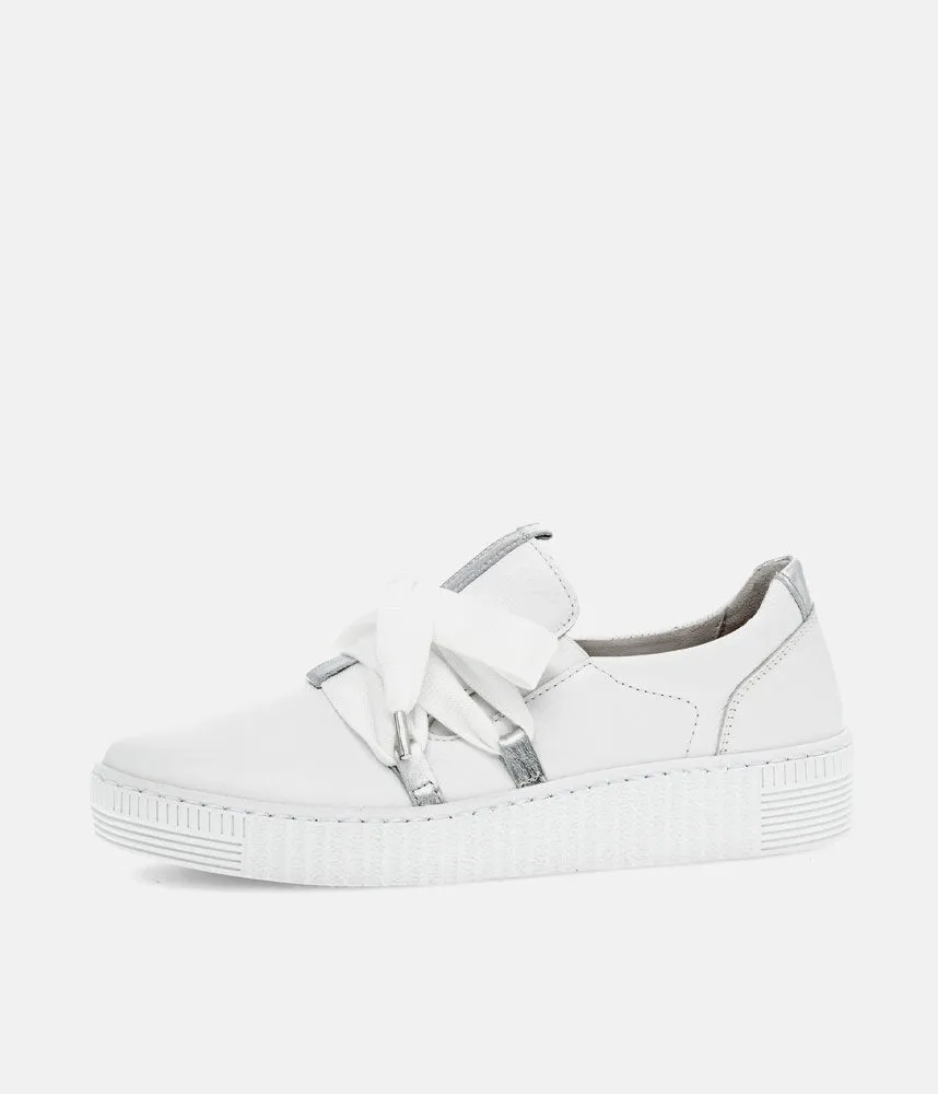 Glam White/Silver Slip On Trainer