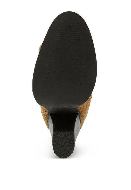 Goose-Feather Antique High Heeled Ankle Boot