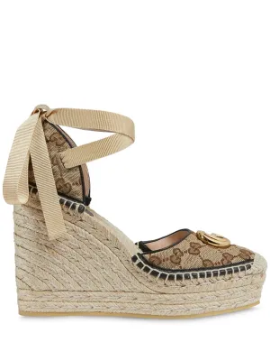 Gucci GG Logo Espadrille Wedges