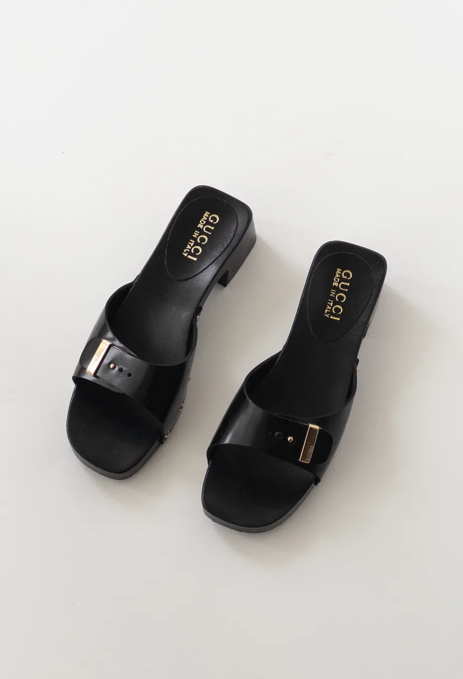Gucci Vintage Black Mules Sz 37
