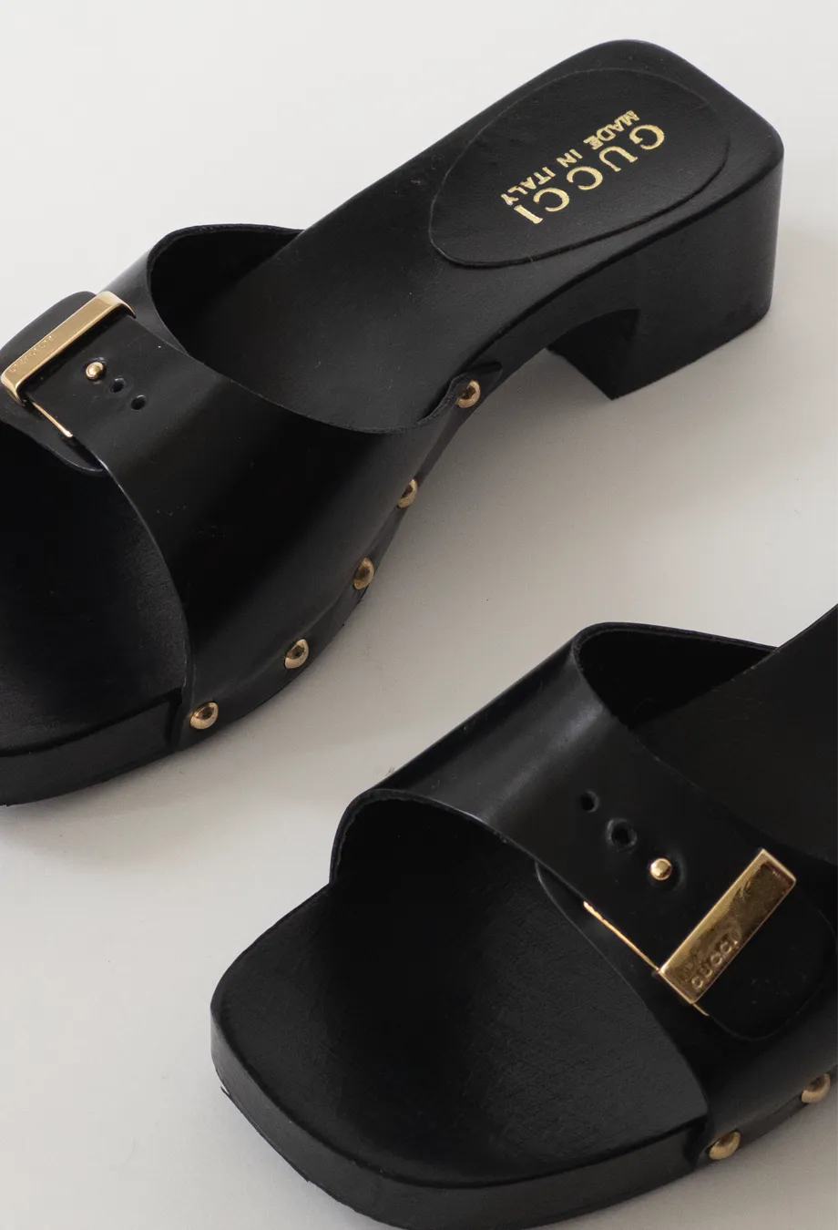 Gucci Vintage Black Mules Sz 37