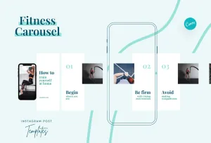 Hannah Fitness 6-Page Carousel Canva Template