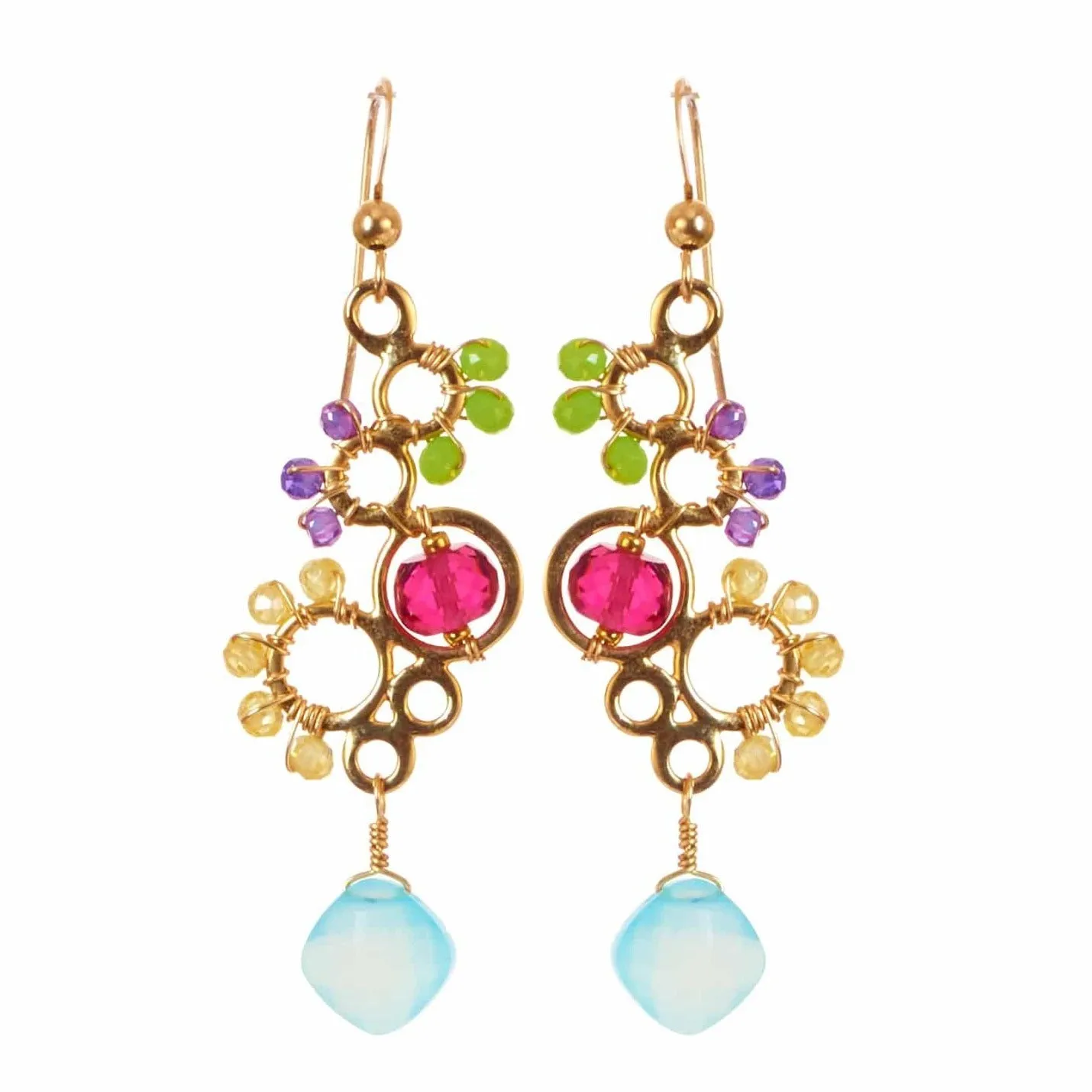 Ivy Colorful Bubble Gemstone Earrings