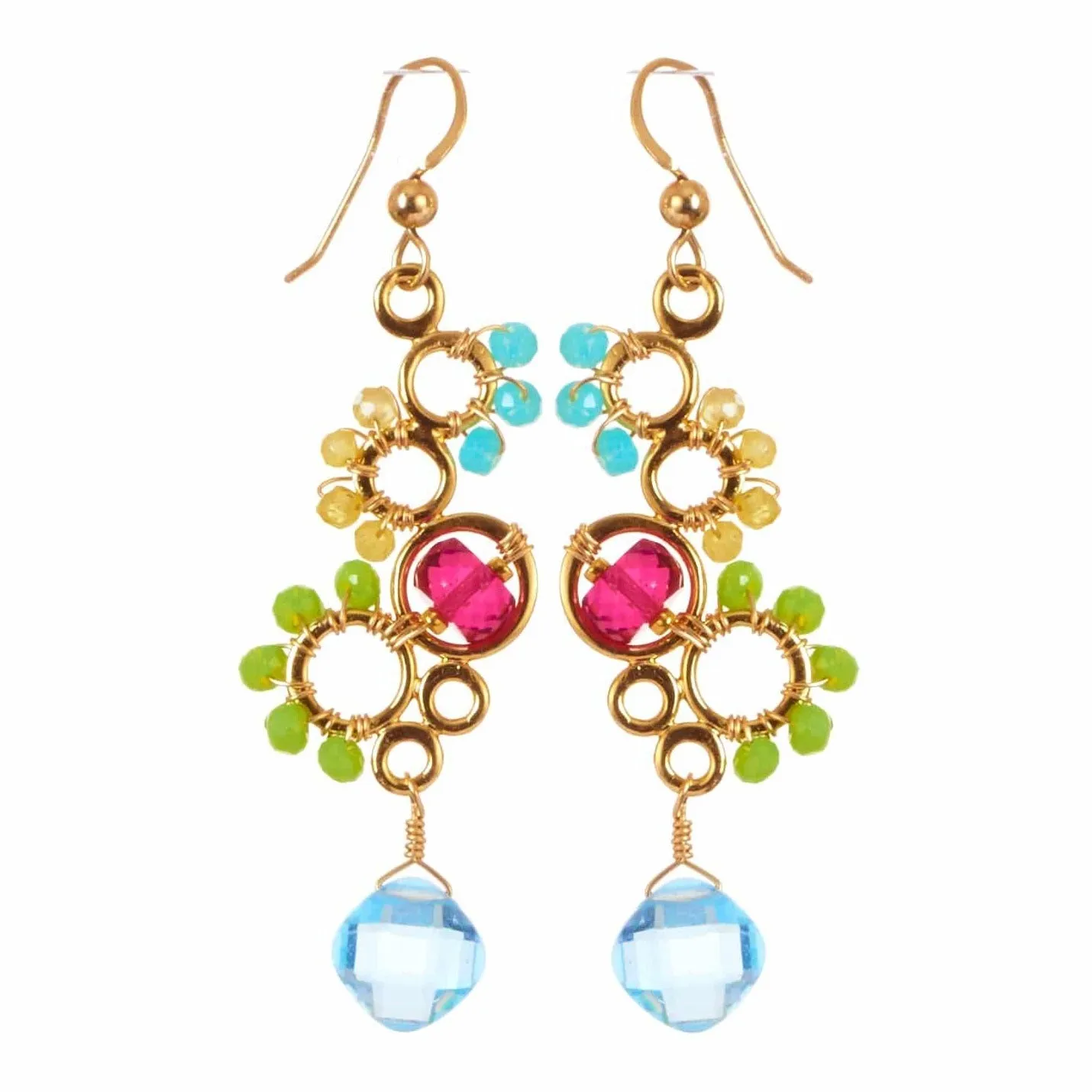 Ivy Colorful Bubble Gemstone Earrings