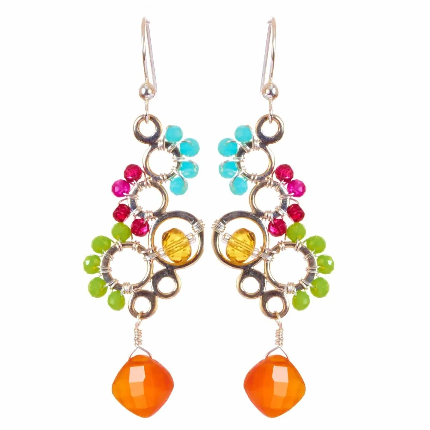 Ivy Colorful Bubble Gemstone Earrings