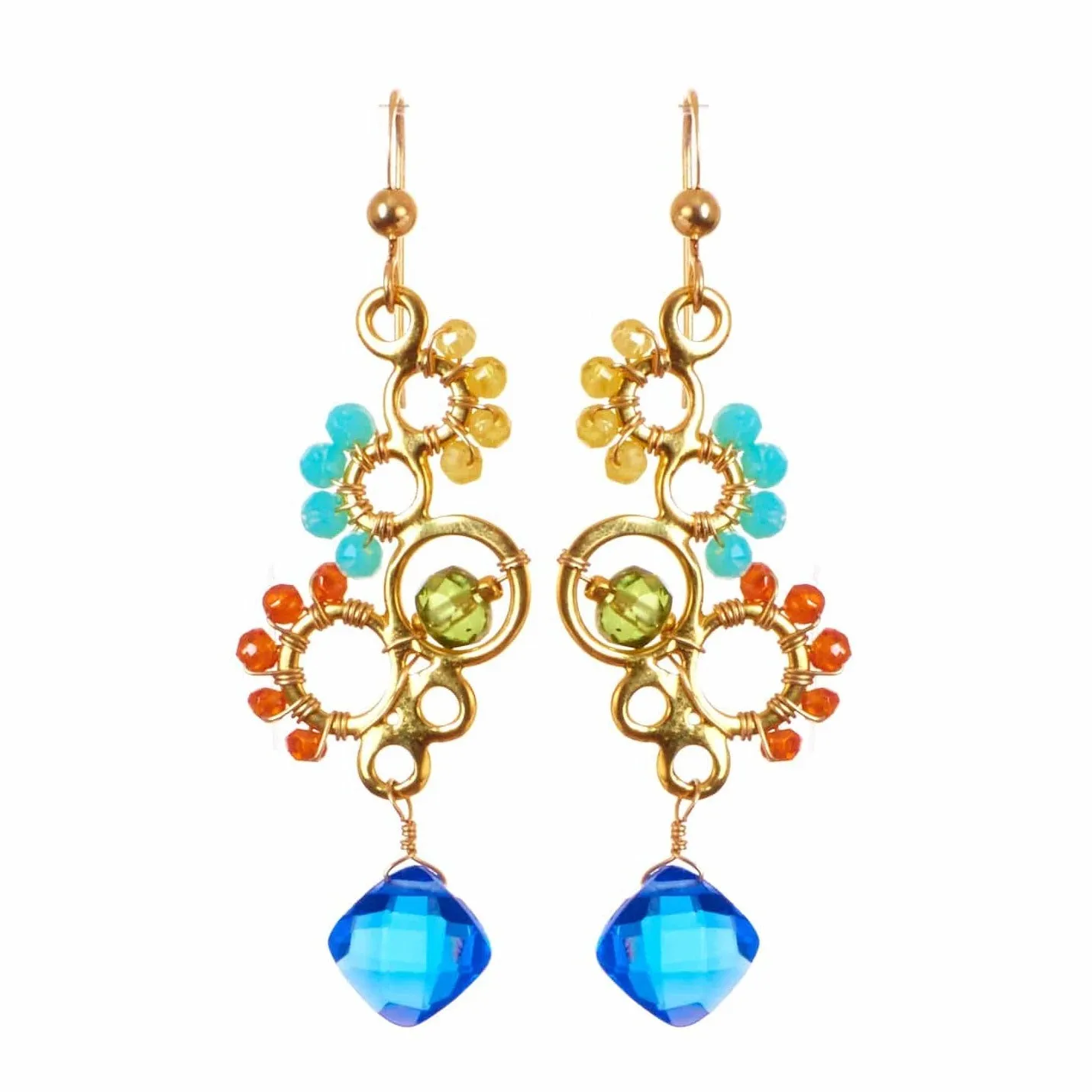 Ivy Colorful Bubble Gemstone Earrings