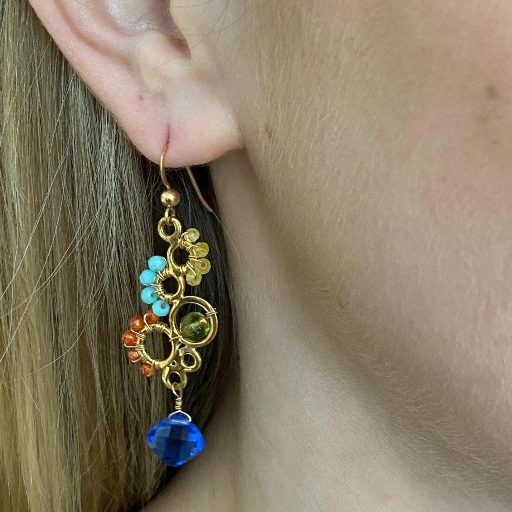 Ivy Colorful Bubble Gemstone Earrings
