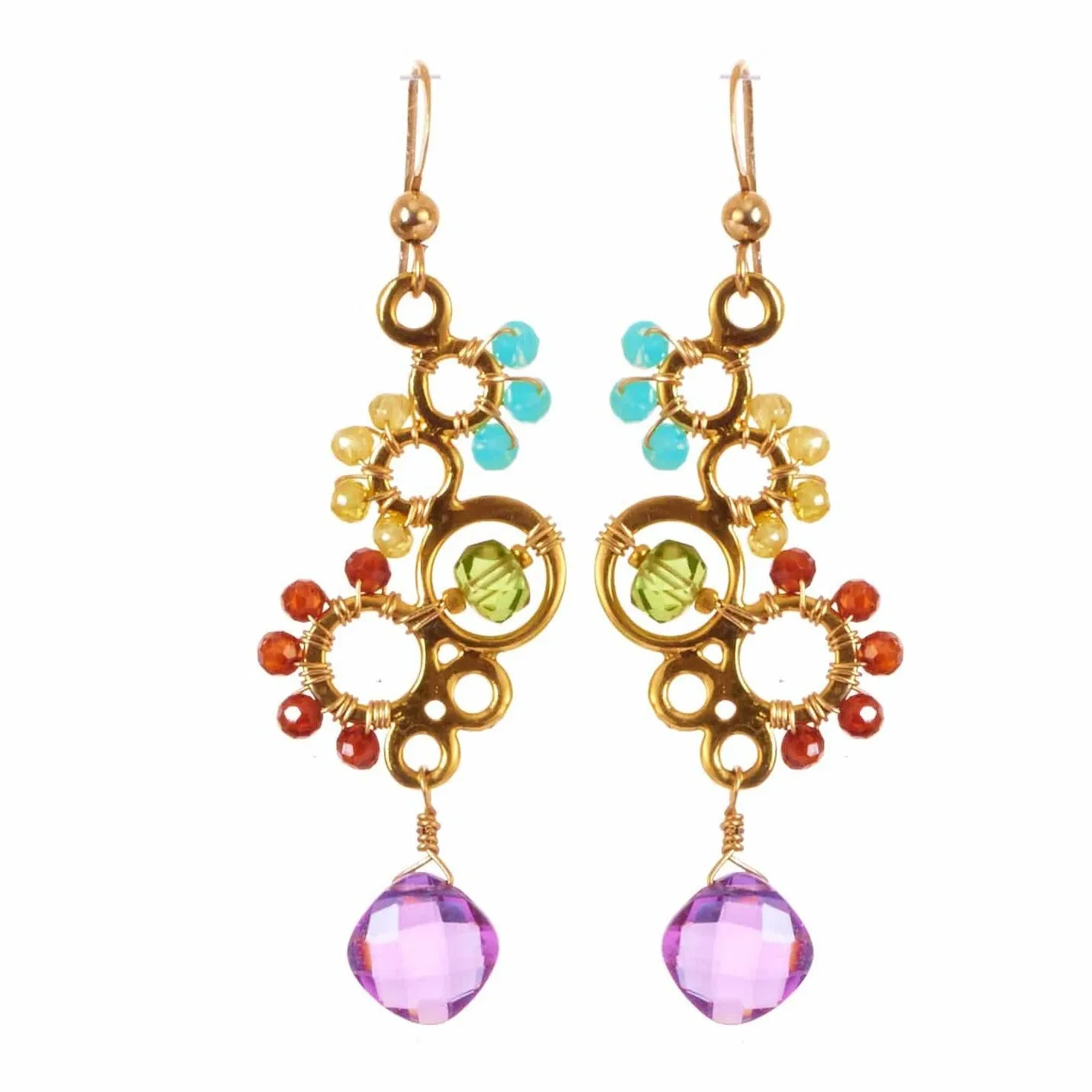 Ivy Colorful Bubble Gemstone Earrings