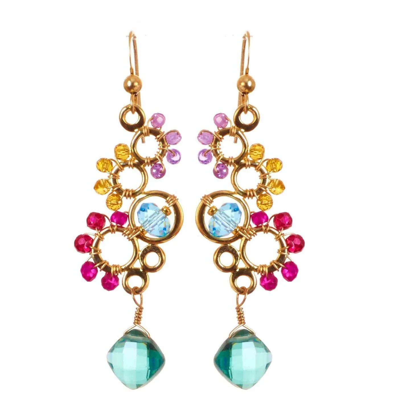 Ivy Colorful Bubble Gemstone Earrings