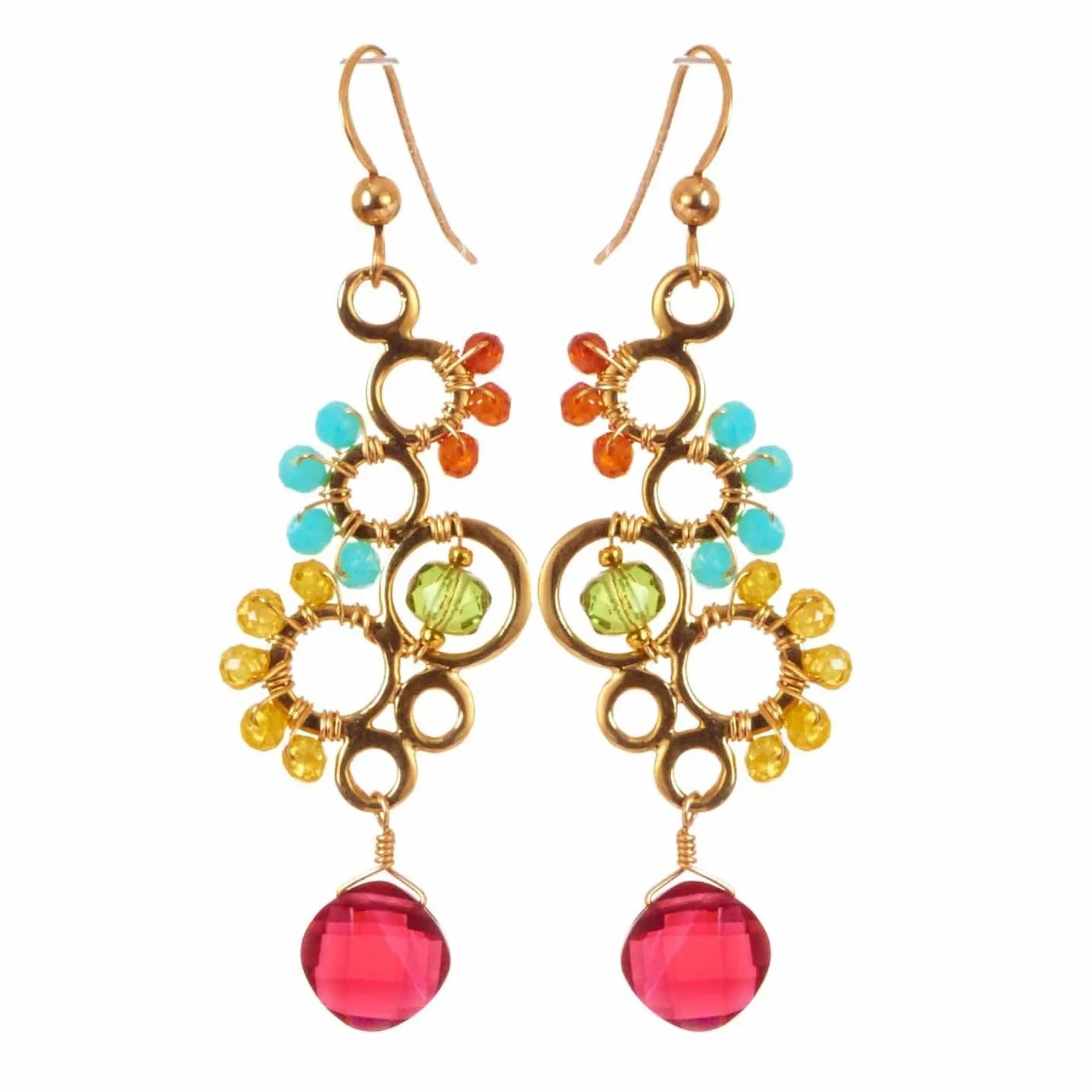 Ivy Colorful Bubble Gemstone Earrings