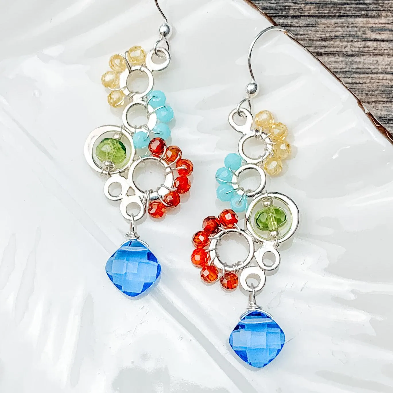 Ivy Colorful Bubble Gemstone Earrings