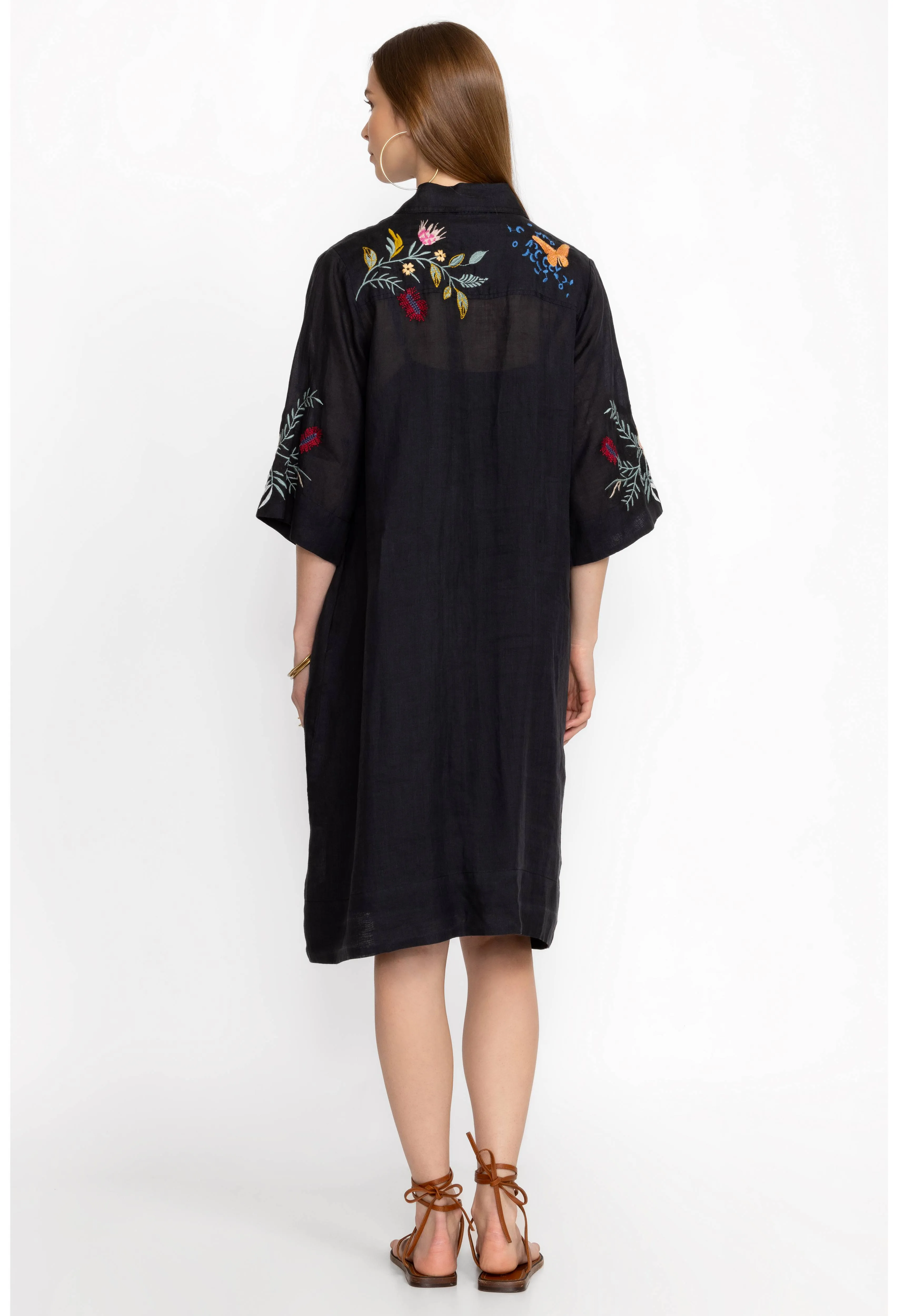 Johnny Was Indalo Henley Kimono Sleeve Dress (Slip)