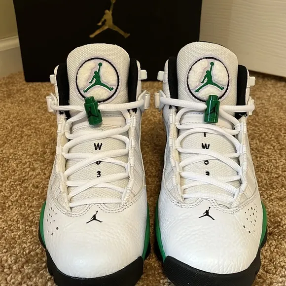 Jordan 6 Rings White/lucky Air Jordan Sneaker Size 5.5Y