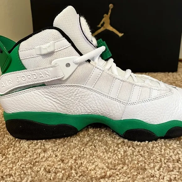 Jordan 6 Rings White/lucky Air Jordan Sneaker Size 5.5Y