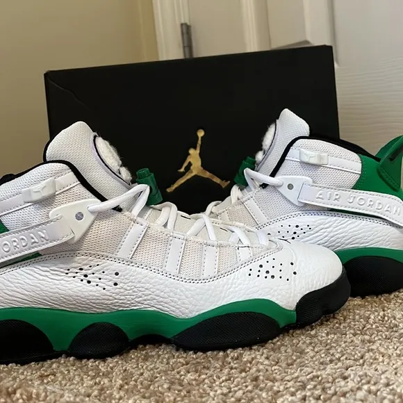 Jordan 6 Rings White/lucky Air Jordan Sneaker Size 5.5Y