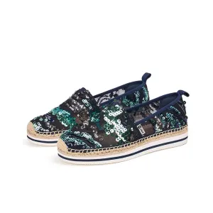 Joy & Mario Women's Espadrille Sequins Mesh Loafers