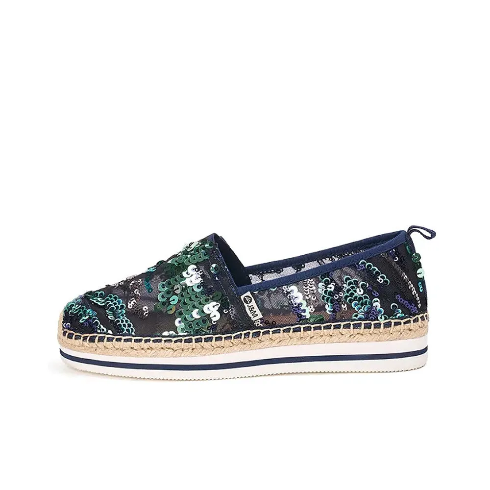 Joy & Mario Women's Espadrille Sequins Mesh Loafers