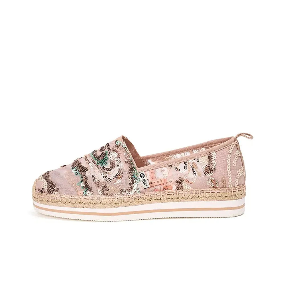 Joy & Mario Women's Espadrille Sequins Mesh Loafers
