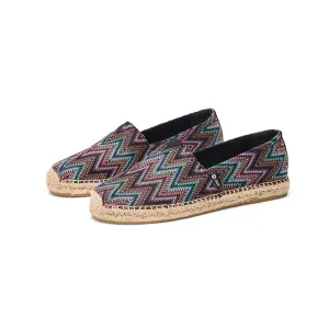 Joy & Mario Women’s Slip-On Espadrille Fabric Flat Loafers