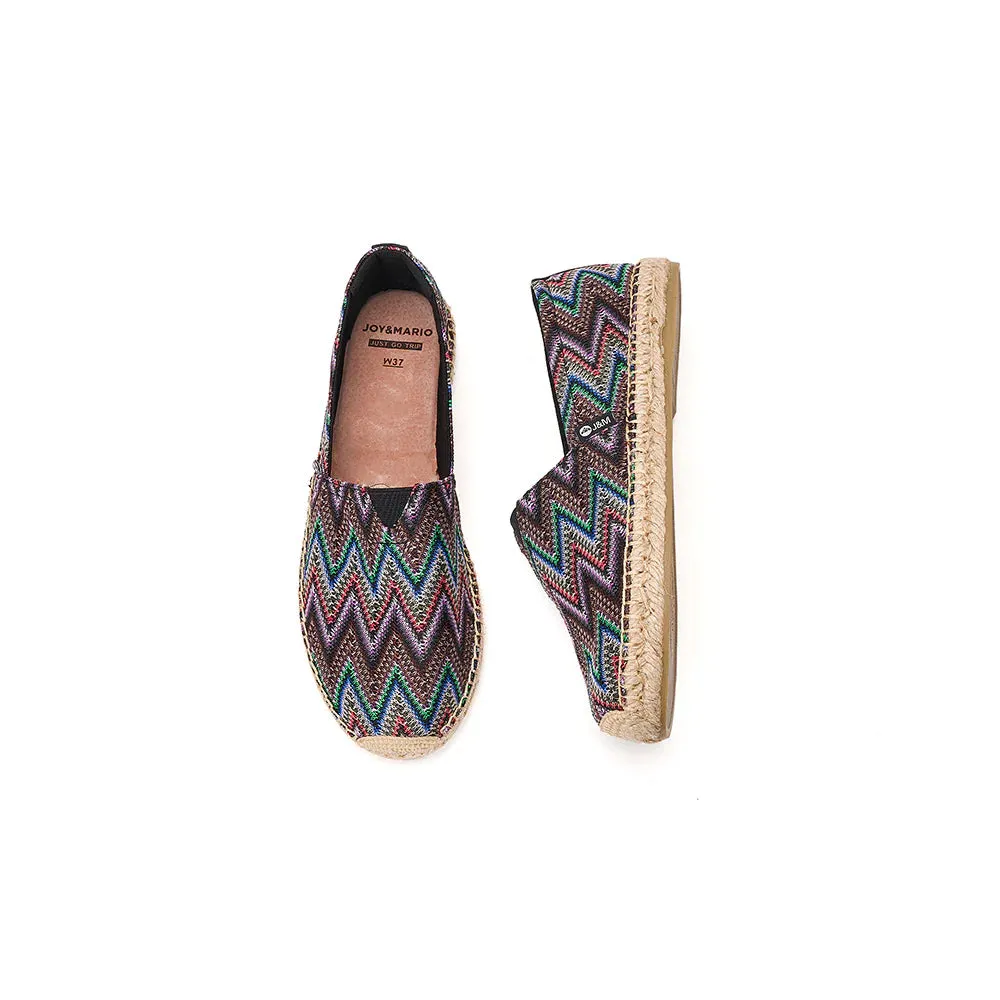 Joy & Mario Women’s Slip-On Espadrille Fabric Flat Loafers