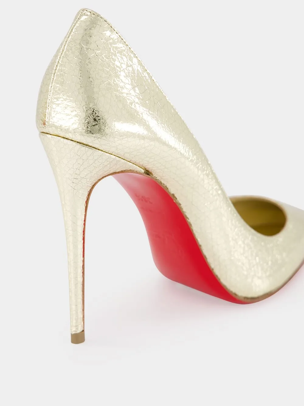 Kate 100mm Gold leather pumps