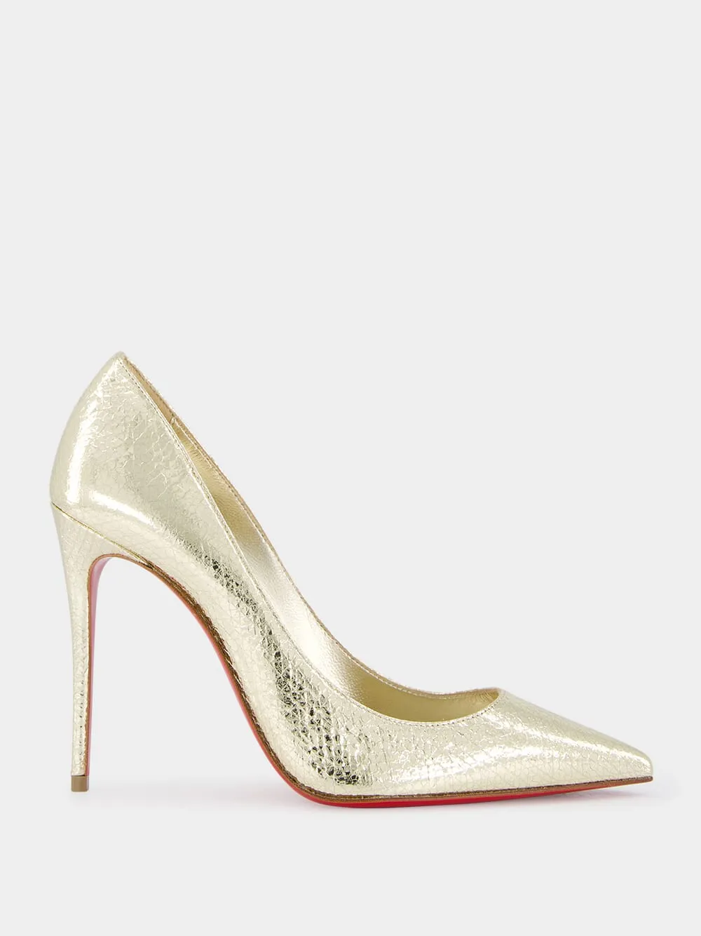 Kate 100mm Gold leather pumps