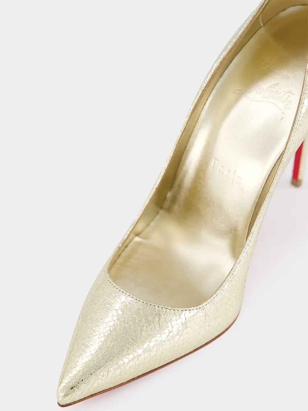 Kate 100mm Gold leather pumps
