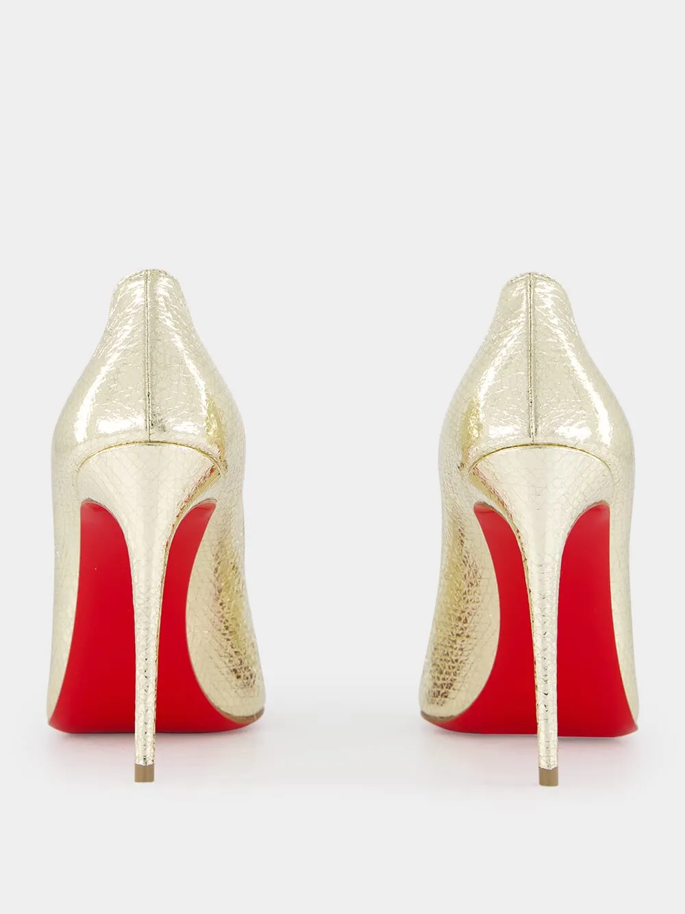 Kate 100mm Gold leather pumps